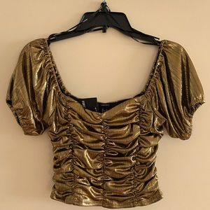 Metallic gold crop top